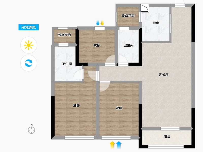 浙江省-丽水市-嘉豪名苑-81.35-户型库-采光通风