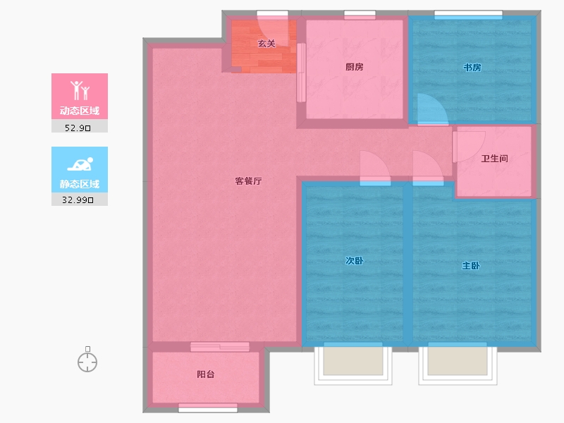 河北省-石家庄市-亨伦正顺府-76.30-户型库-动静分区