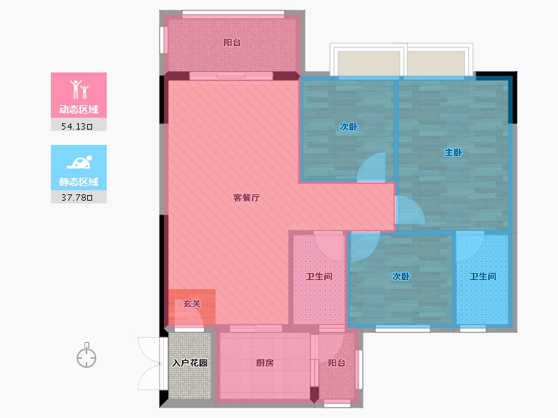 广东省-肇庆市-嘉皓园-84.01-户型库-动静分区