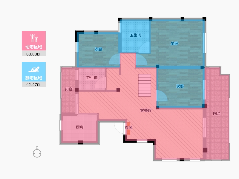 江苏省-苏州市-育龙庄园-98.49-户型库-动静分区