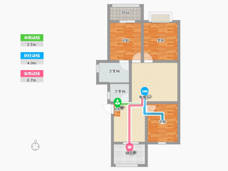 山西省-晋城市-金山凤凰苑-81.60-户型库-动静线