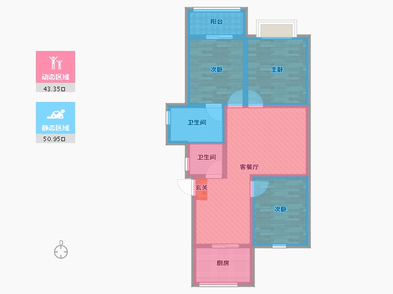 山西省-晋城市-金山凤凰苑-81.60-户型库-动静分区