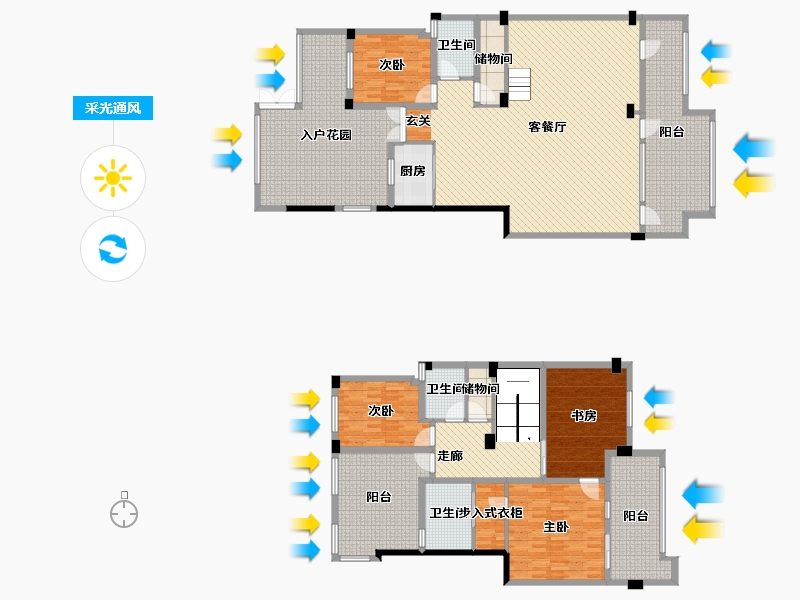 四川省-成都市-成都后花园国宾红叶-254.43-户型库-采光通风