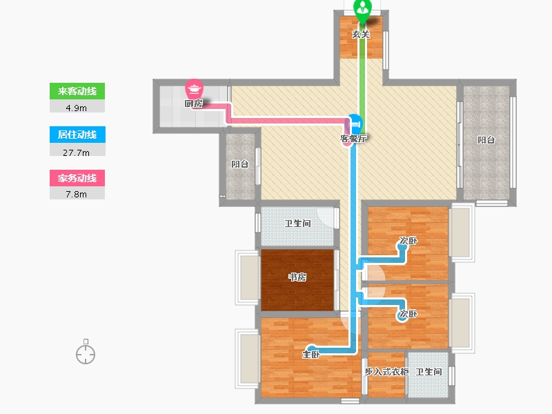 海南省-海口市-四季华庭阳光华府-120.47-户型库-动静线