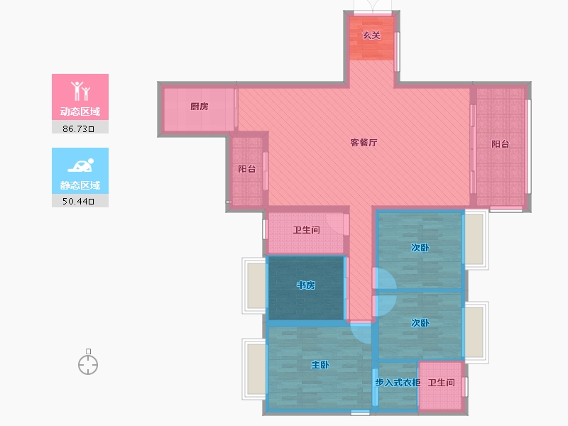 海南省-海口市-四季华庭阳光华府-120.47-户型库-动静分区