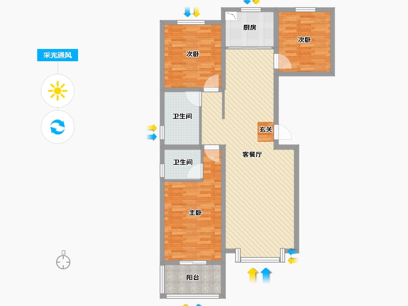 河北省-保定市-南湖春晓-101.20-户型库-采光通风