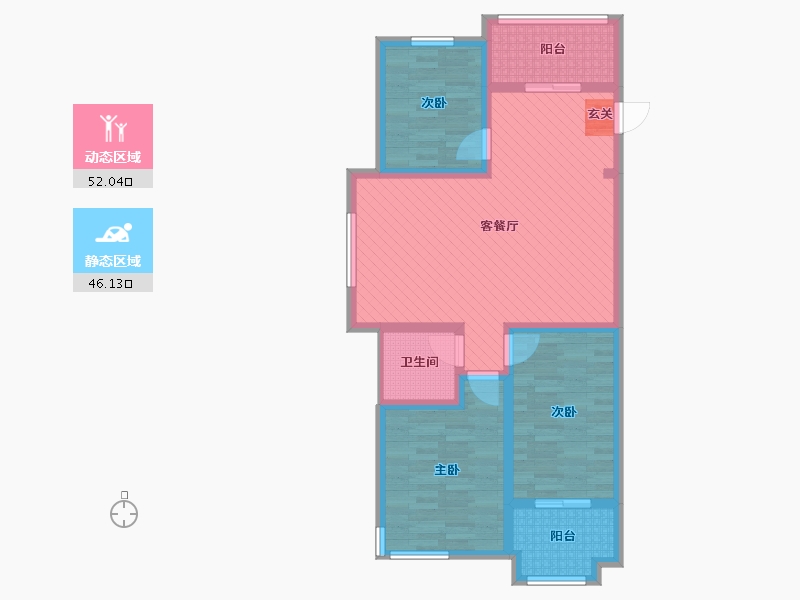 山东省-德州市-大东关颐景园-85.99-户型库-动静分区