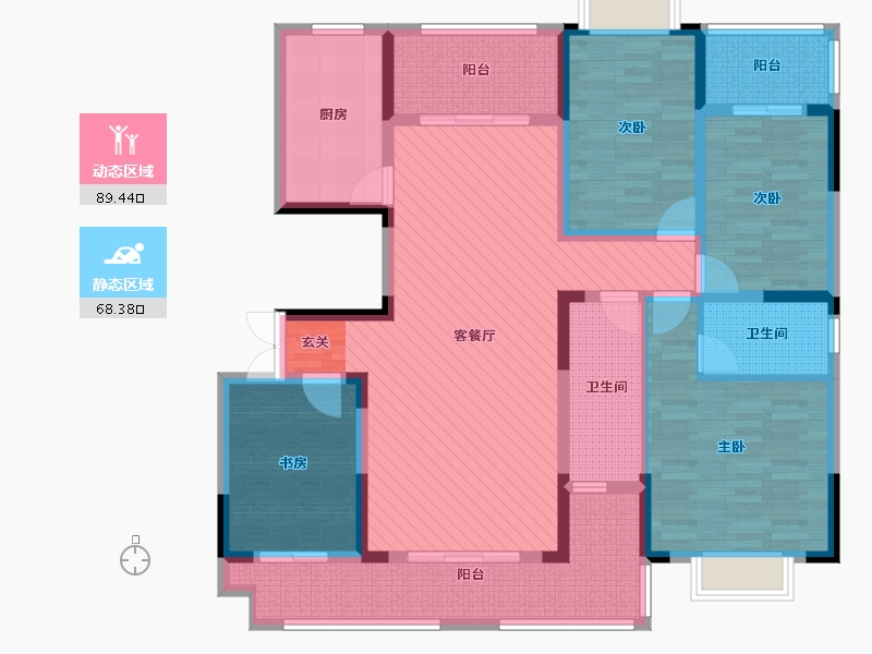 湖南省-怀化市-溆水外滩-137.60-户型库-动静分区