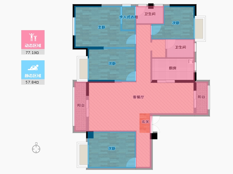 湖南省-永州市-湘江壹号-120.13-户型库-动静分区