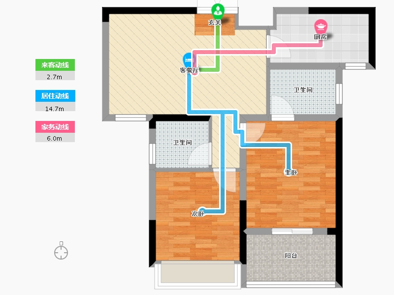 湖北省-黄石市-恒大锦绣磁湖-69.00-户型库-动静线