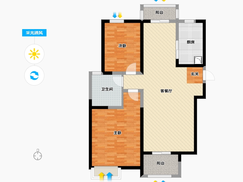 江苏省-无锡市-西上海华府天地-98.65-户型库-采光通风