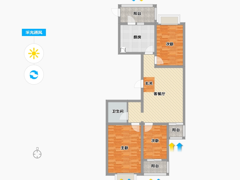 山西省-吕梁市-中央原著-92.09-户型库-采光通风