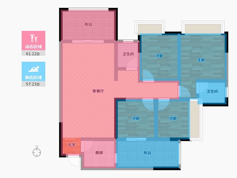 浙江省-嘉兴市-丽水尚城-101.85-户型库-动静分区