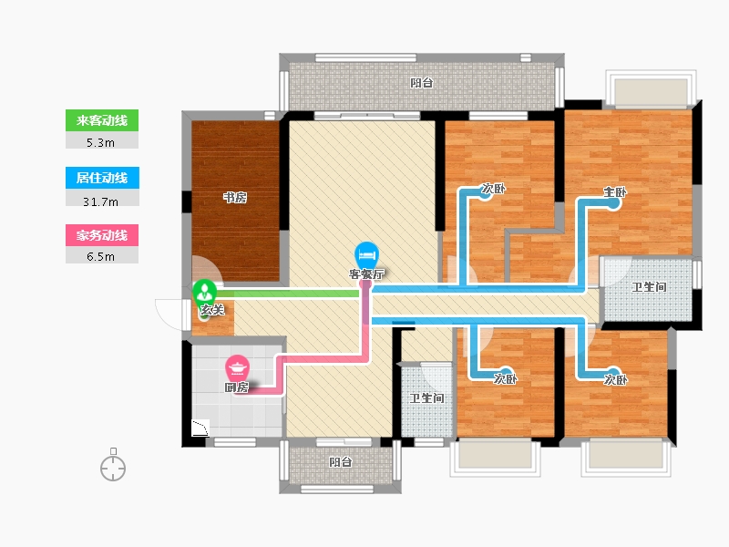 广西壮族自治区-玉林市-桃李春风-124.53-户型库-动静线