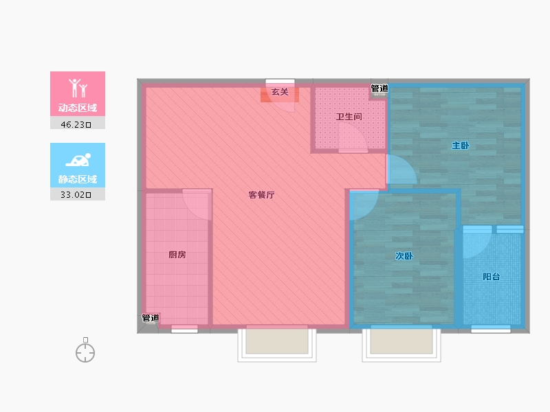 山东省-济宁市-齐鲁时代花园-71.11-户型库-动静分区