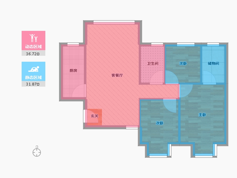 天津-天津市-宸欣家园-60.96-户型库-动静分区