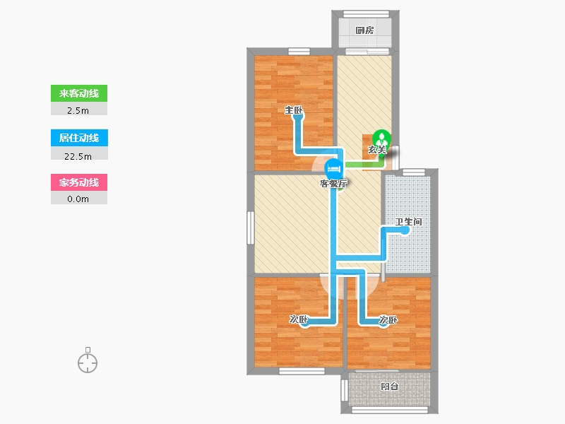 陕西省-西安市-丰盛园-65.90-户型库-动静线