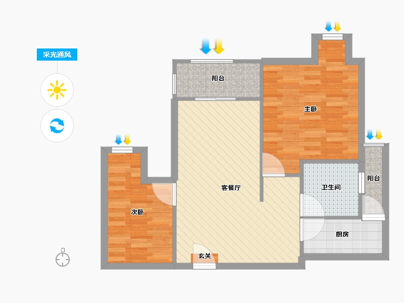 四川省-成都市-金领大厦-60.32-户型库-采光通风