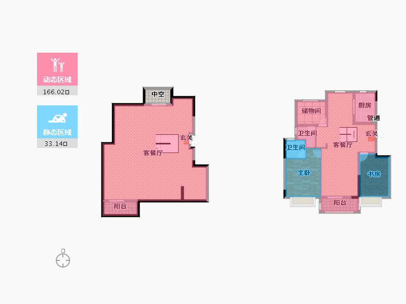 浙江省-杭州市-万科劝学里-184.42-户型库-动静分区