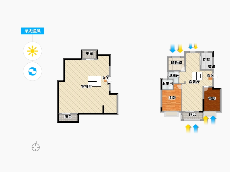 浙江省-杭州市-万科劝学里-184.42-户型库-采光通风