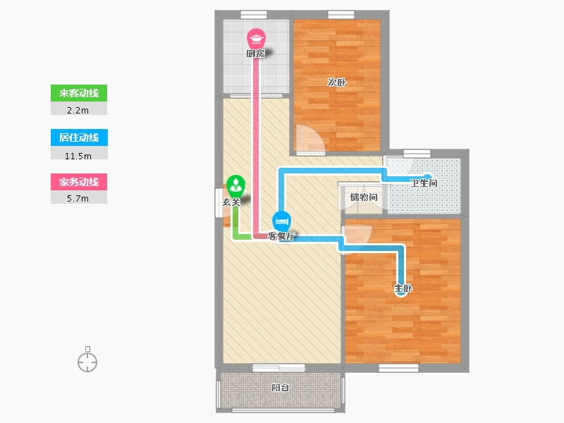 上海-上海市-顺馨佳园-61.67-户型库-动静线