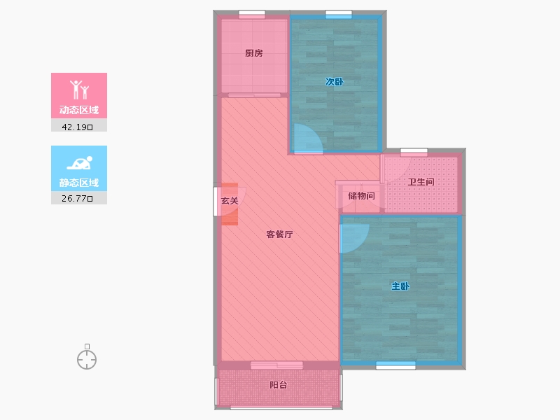 上海-上海市-顺馨佳园-61.67-户型库-动静分区