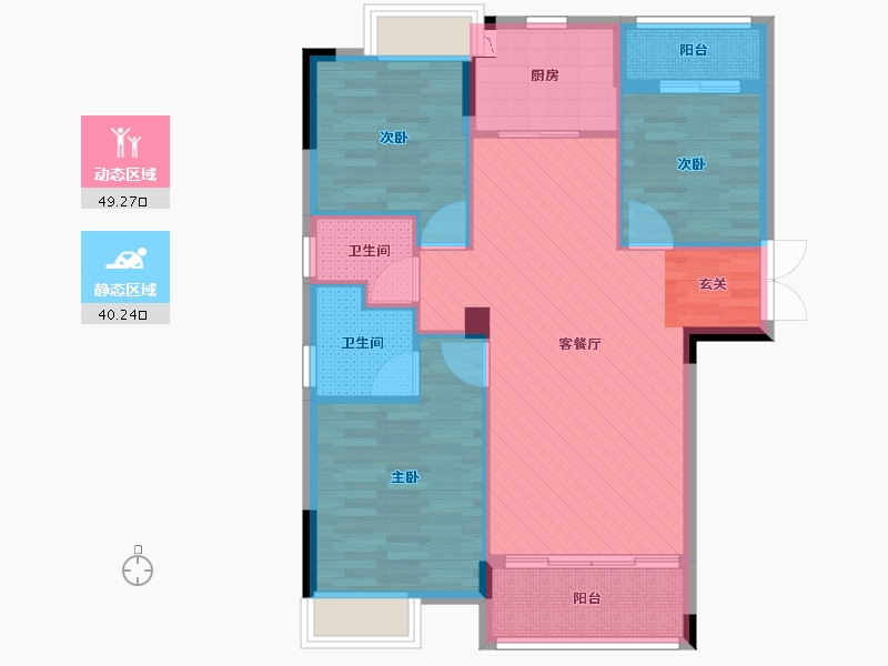 湖南省-长沙市-澳海谷山府-79.20-户型库-动静分区