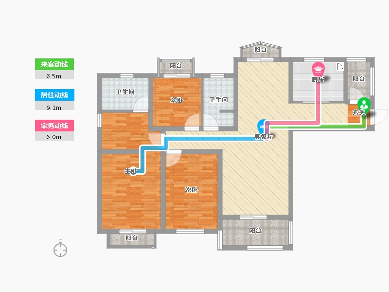 江苏省-南京市-银河湾-107.85-户型库-动静线