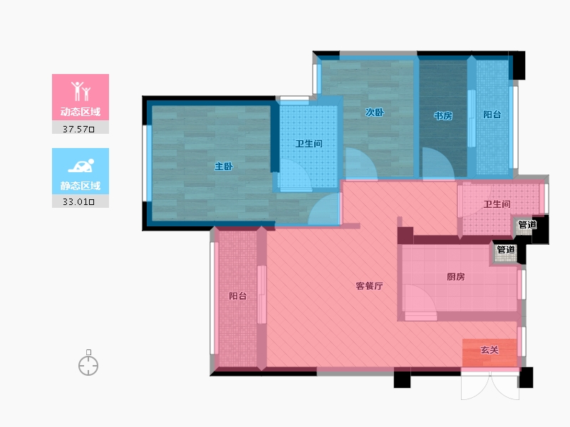 福建省-福州市-海峡传媒港-60.37-户型库-动静分区