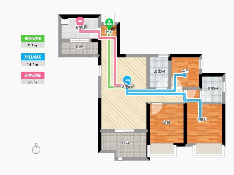 四川省-成都市-中铁城锦南汇-69.59-户型库-动静线