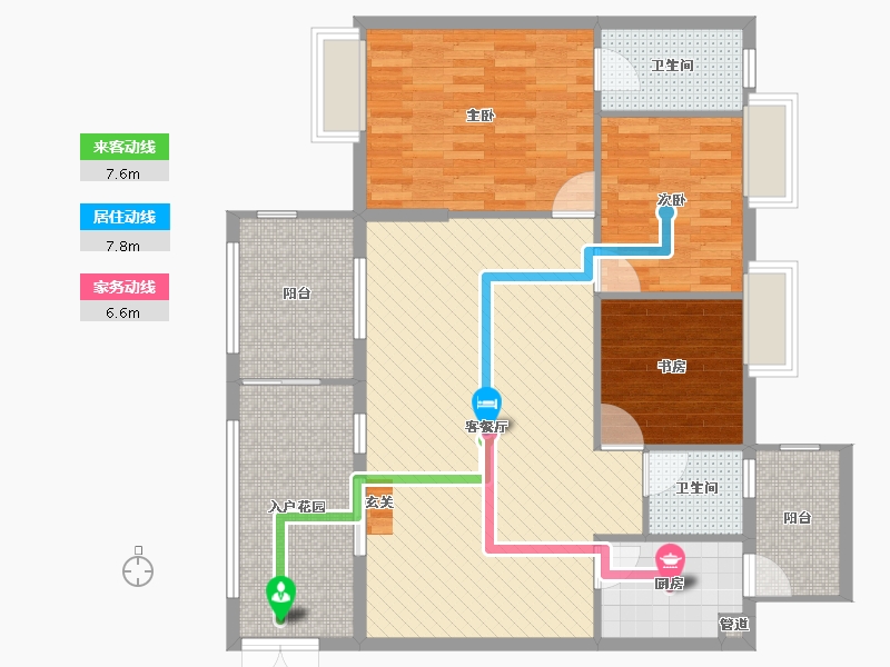 贵州省-贵阳市-花果园S3区-109.69-户型库-动静线