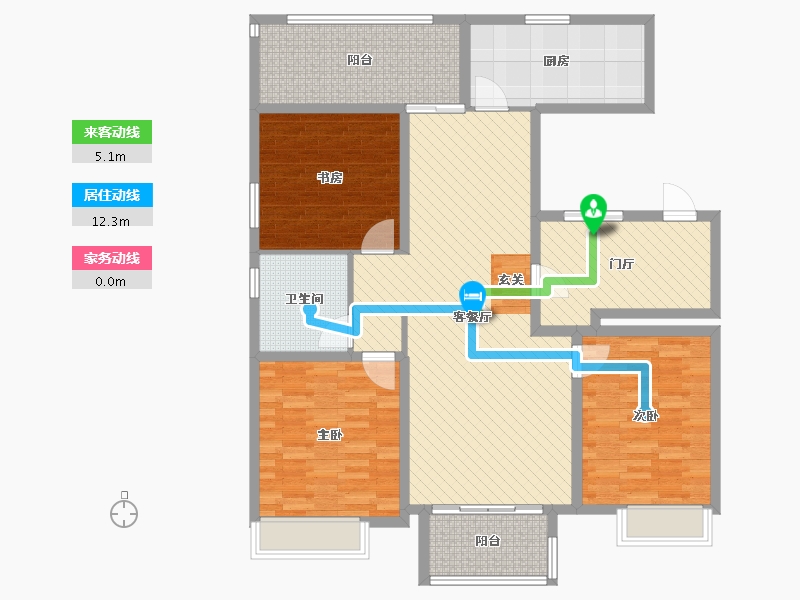 山西省-临汾市-公园一号-126.00-户型库-动静线