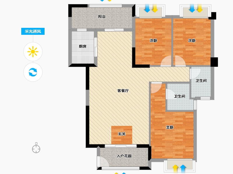 福建省-泉州市-金龙华侨城-104.10-户型库-采光通风