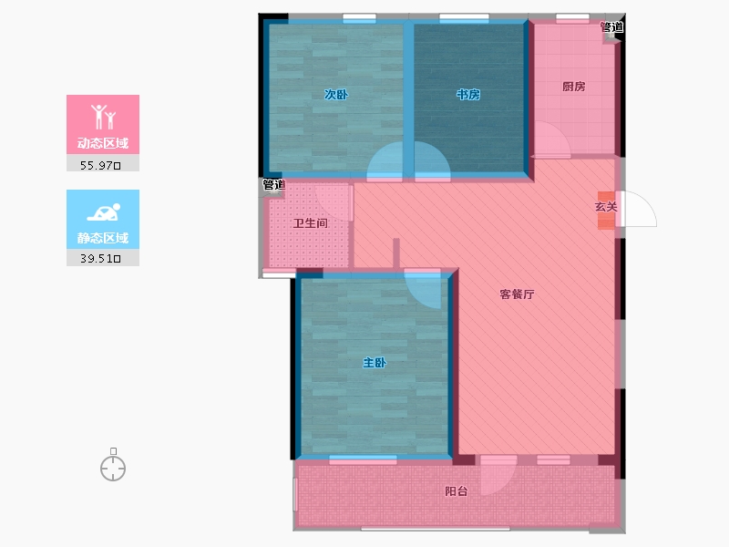 山东省-烟台市-紫微台-84.00-户型库-动静分区