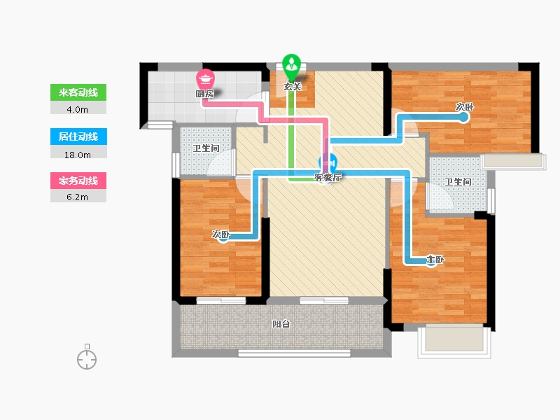 湖北省-武汉市-香榭花都-80.14-户型库-动静线