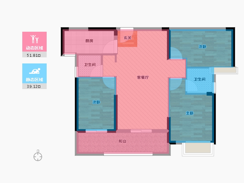 湖北省-武汉市-香榭花都-80.14-户型库-动静分区