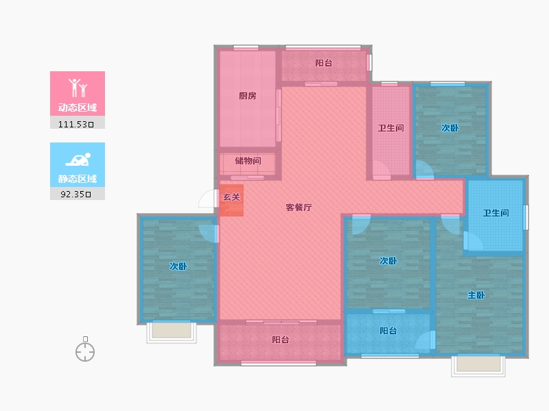 山东省-济宁市-书香名邸小区-180.00-户型库-动静分区