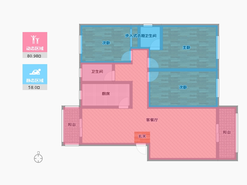 湖南省-郴州市-梅田镇梅园小区-121.24-户型库-动静分区