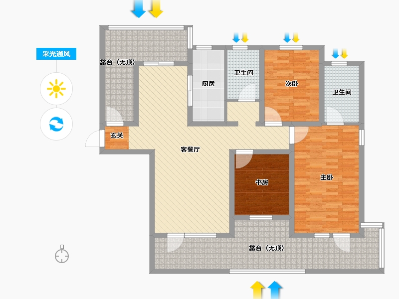 辽宁省-沈阳市-首创国际城-117.81-户型库-采光通风