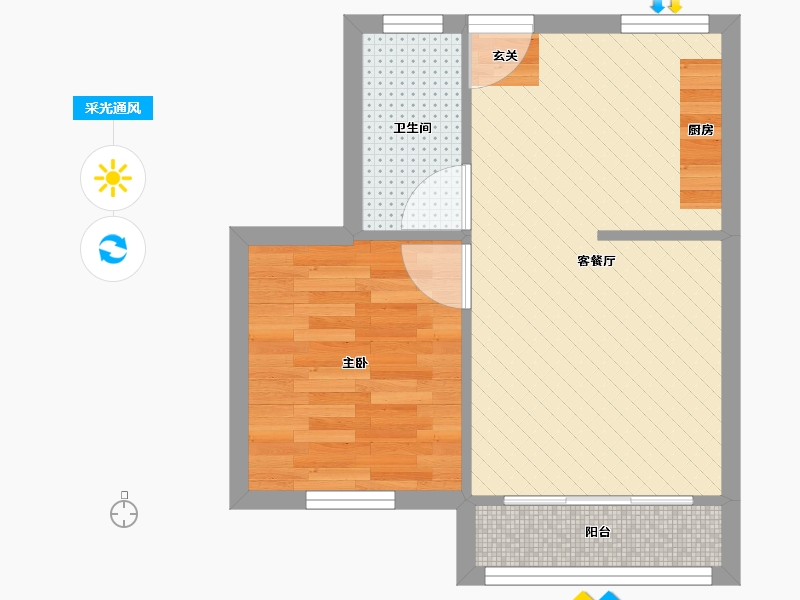 上海-上海市-海滨二村-35.53-户型库-采光通风