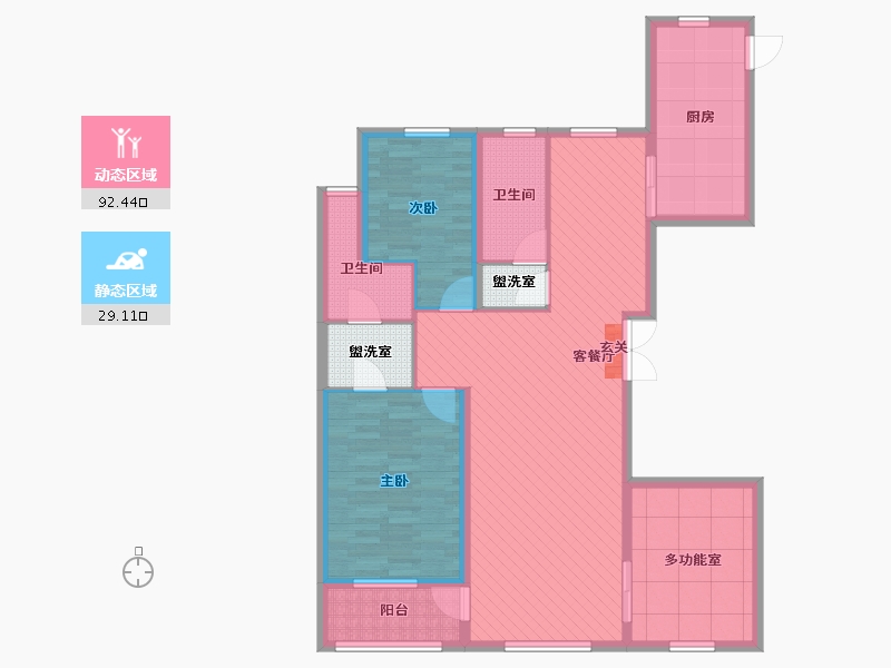 辽宁省-丹东市-佳地花园二期-112.98-户型库-动静分区