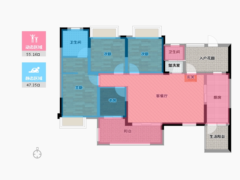 重庆-重庆市-子同街-102.13-户型库-动静分区