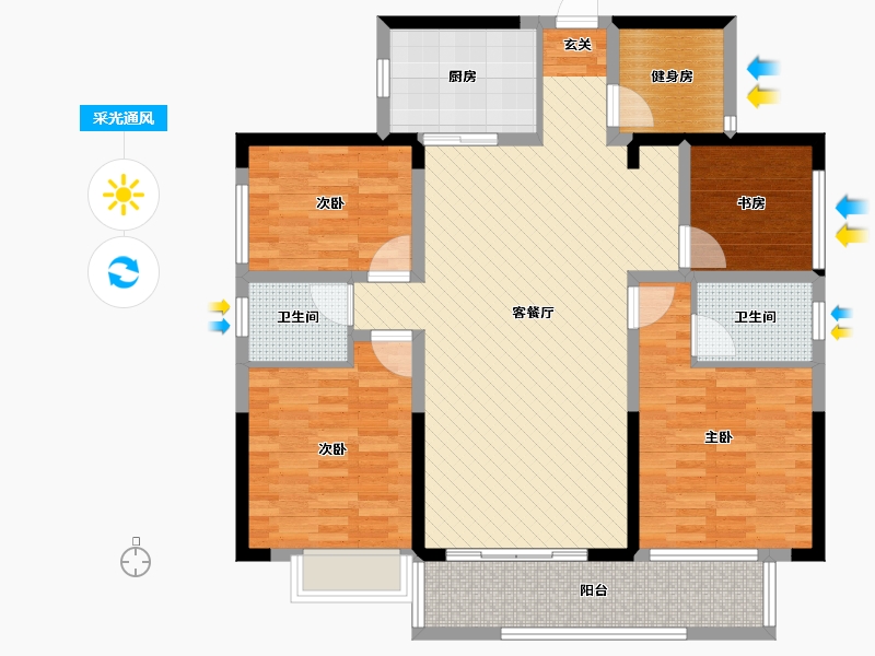 广西壮族自治区-南宁市-科瑞江韵小区-112.59-户型库-采光通风