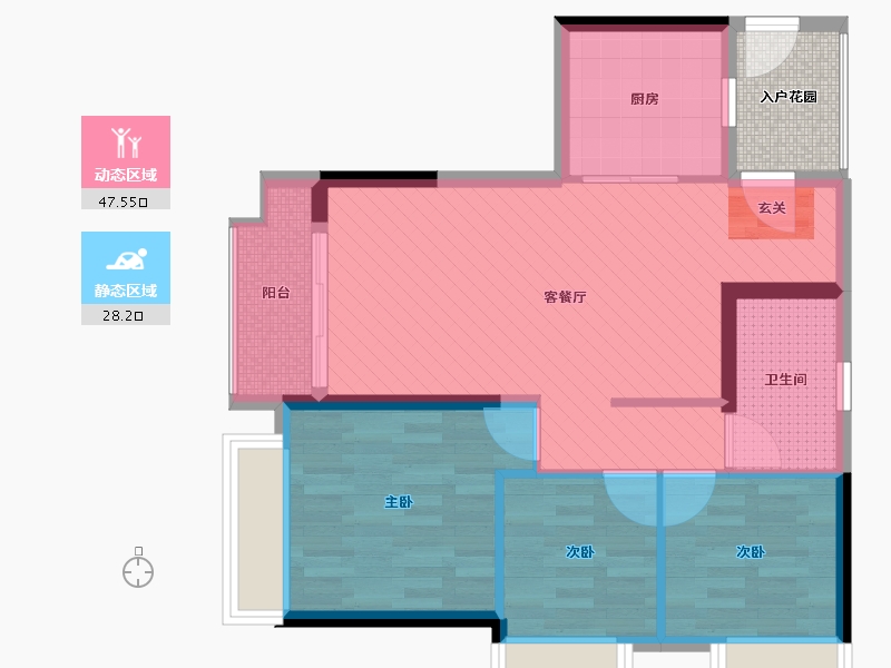 重庆-重庆市-书香里-70.45-户型库-动静分区