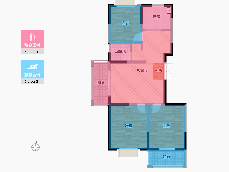 江苏省-盐城市-奥大名居-89.41-户型库-动静分区