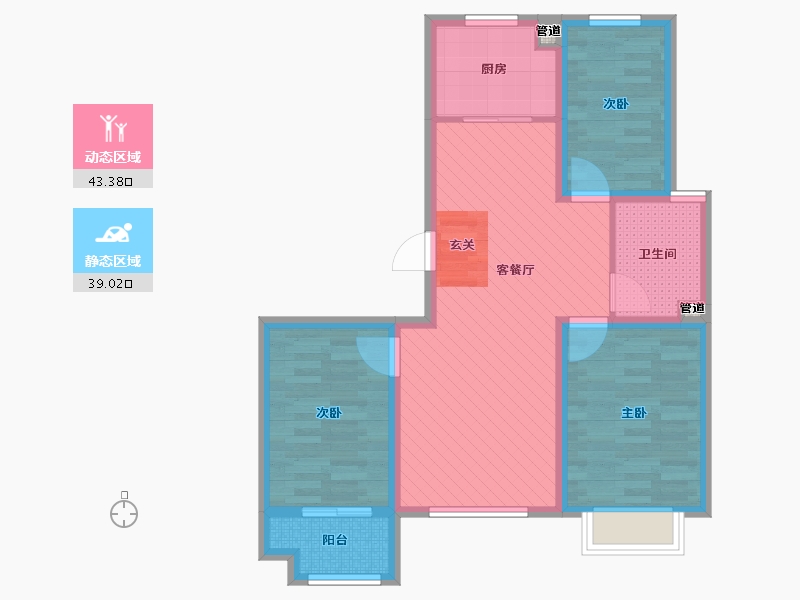 河北省-沧州市-长芦华苑-72.10-户型库-动静分区