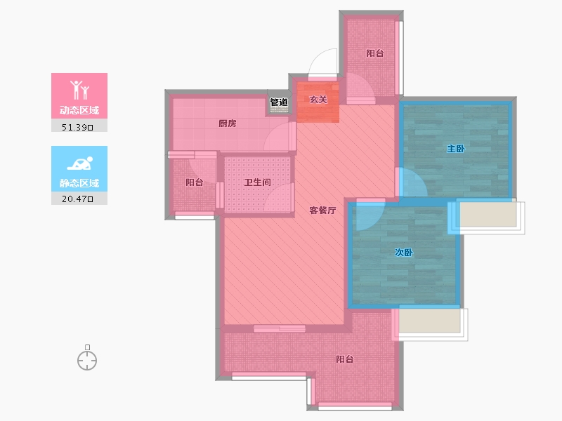 重庆-重庆市-香水湾-61.19-户型库-动静分区