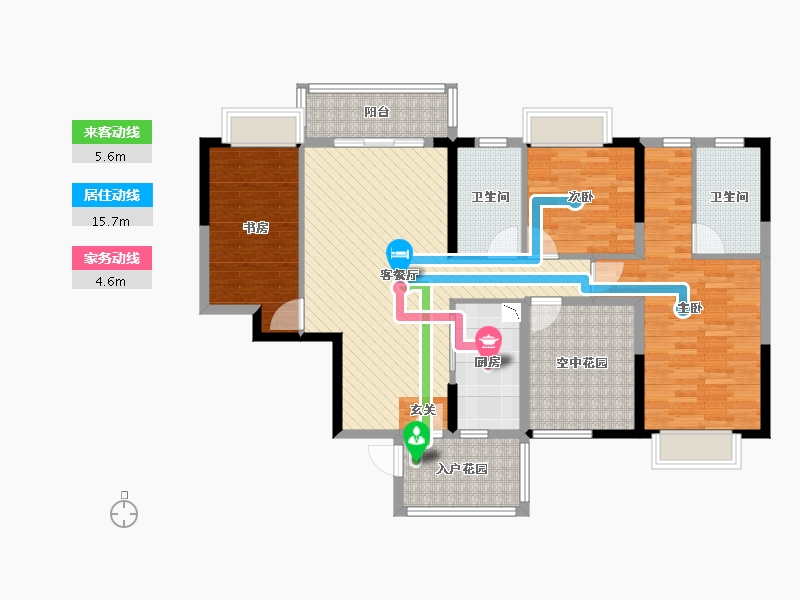 广东省-江门市-珠江御景山庄-113.78-户型库-动静线