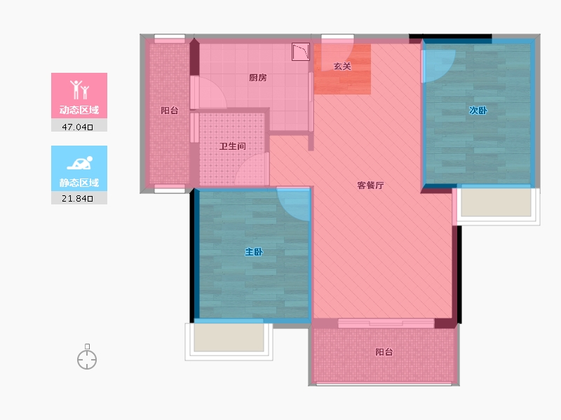 广东省-东莞市-富盈盈翠曦园-60.74-户型库-动静分区