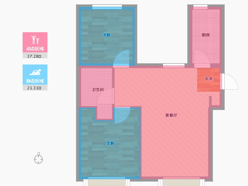 北京-北京市-台湖银河湾-51.57-户型库-动静分区